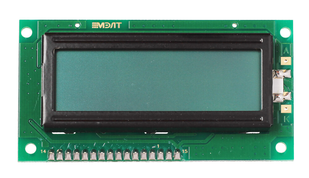 Текстовый экран 16×2 (Чёрным по янтарному)