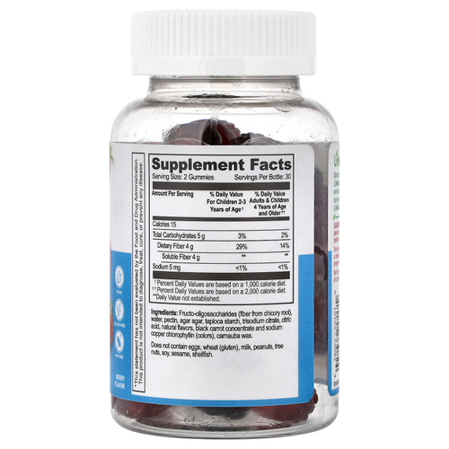 Lifeable, жевательные таблетки с пребиотической клетчаткой для детей, с ягодным вкусом, 60 шт.