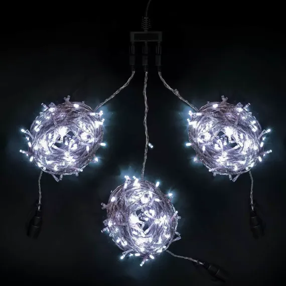 Комплект гирлянды на деревья с контроллером 60 м., 3 луча по 20 м, 600 LED ламп холодного белого цвета, Beauty Led (KDD600C-10-1W)