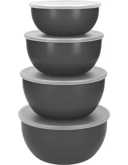 KitchenAid Набор из 4 кухонных мисок с крышками серого цвета EAN 5057982103873