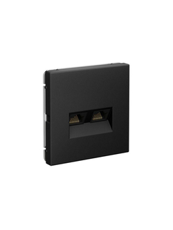 Розетка компьютерная 2-м ArtGallery RJ45 + RJ45 кат.5E механизм карбон SE GAL001085