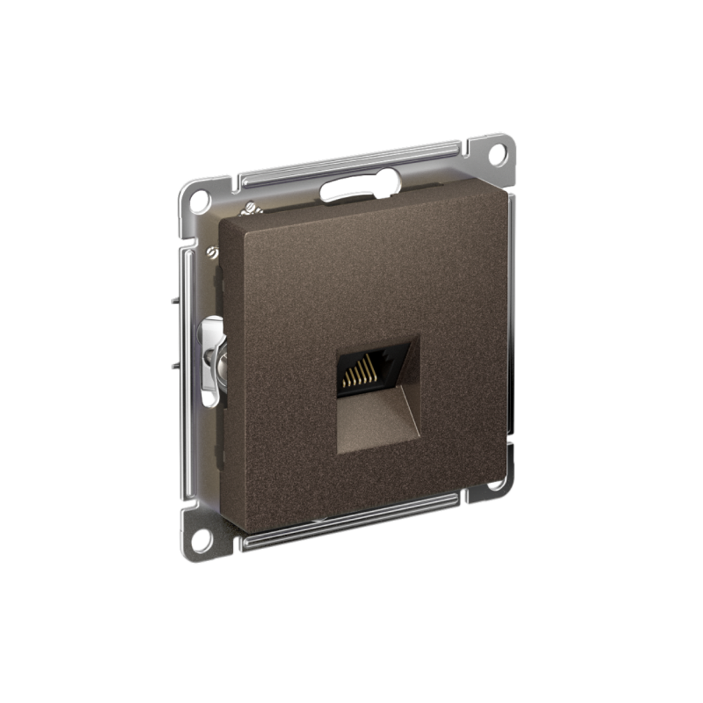 Розетка компьютерная AtlasDesign RJ45 кат.5E механизм мокко SE ATN000683