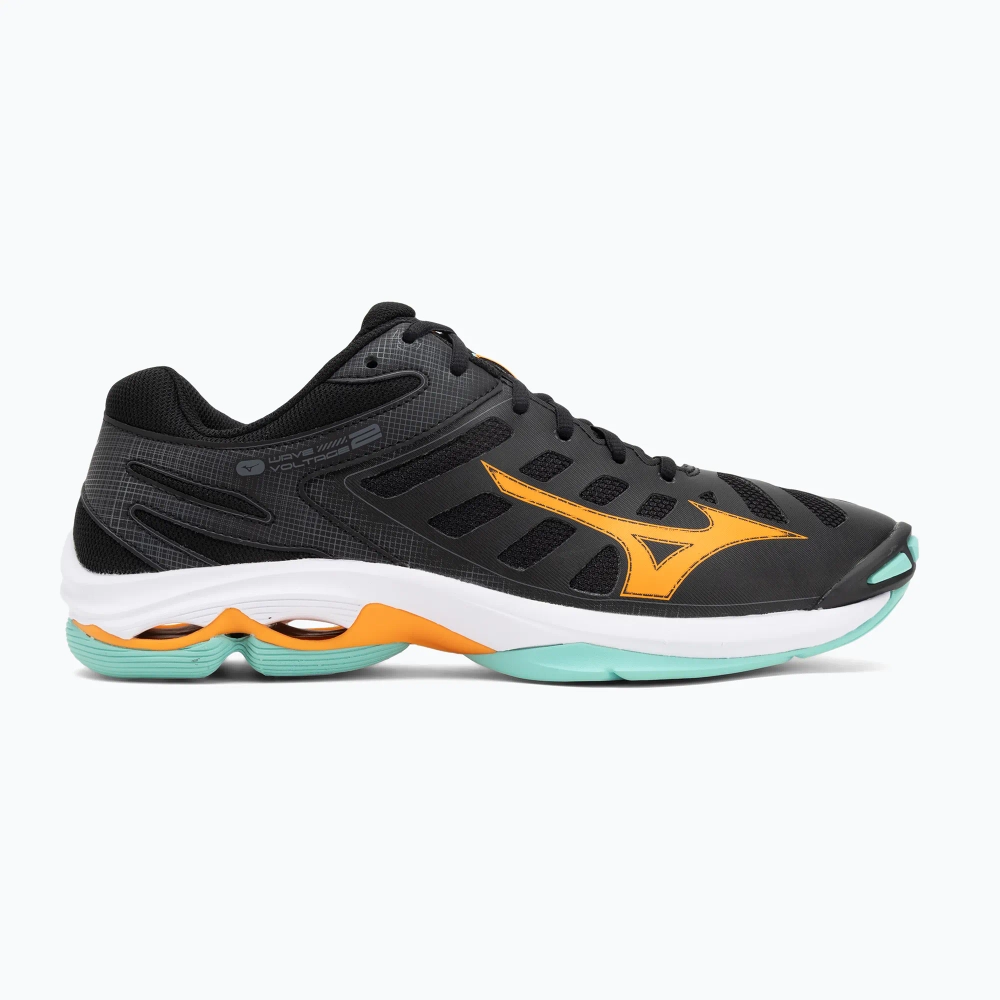 Кроссовки волейбольные Mizuno Wave Voltage 2 black/tangelo/ice green
