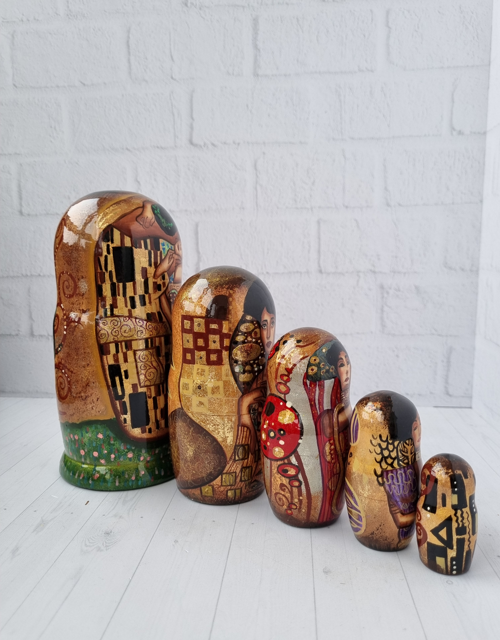 Матрёшка "Поцелуй" Климт 5м 18см