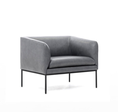 LIRO кресло, кожа серая СЕРЫЙ