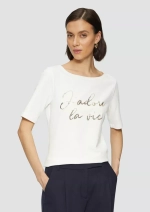 Футболка из смесового хлопка с надписью с пайетками Black Label