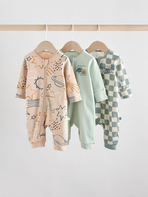 Комбинезон / Cлип для малышей Next AW3-061, 3 шт., Бежевый, Серый