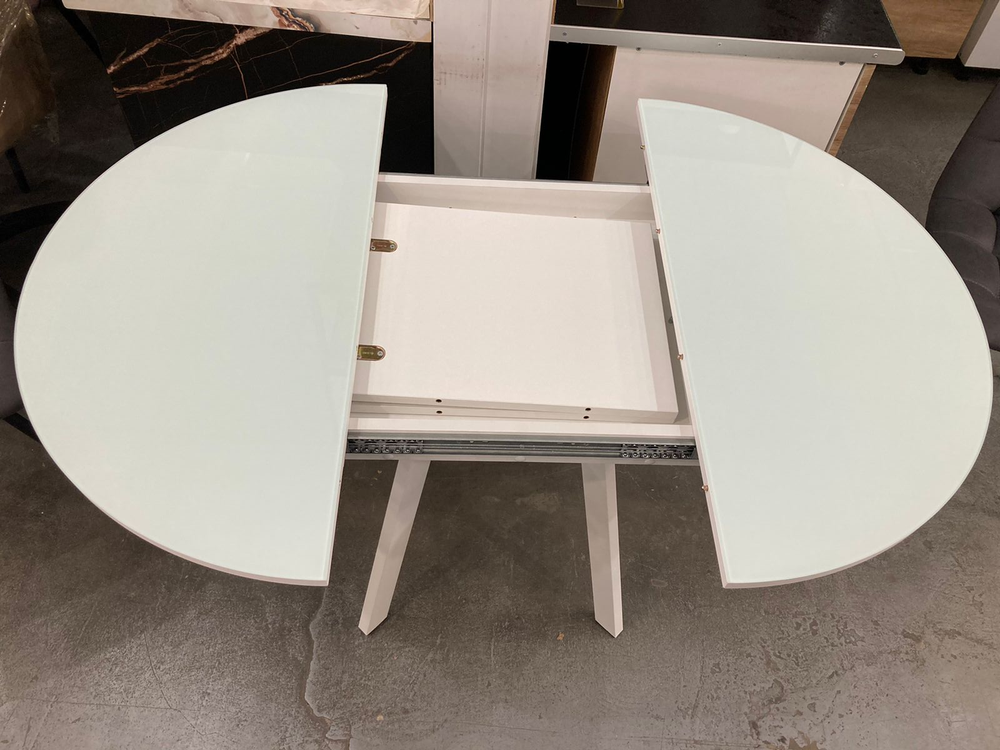 Стол обеденный Элип-1 (конус) каркас белый