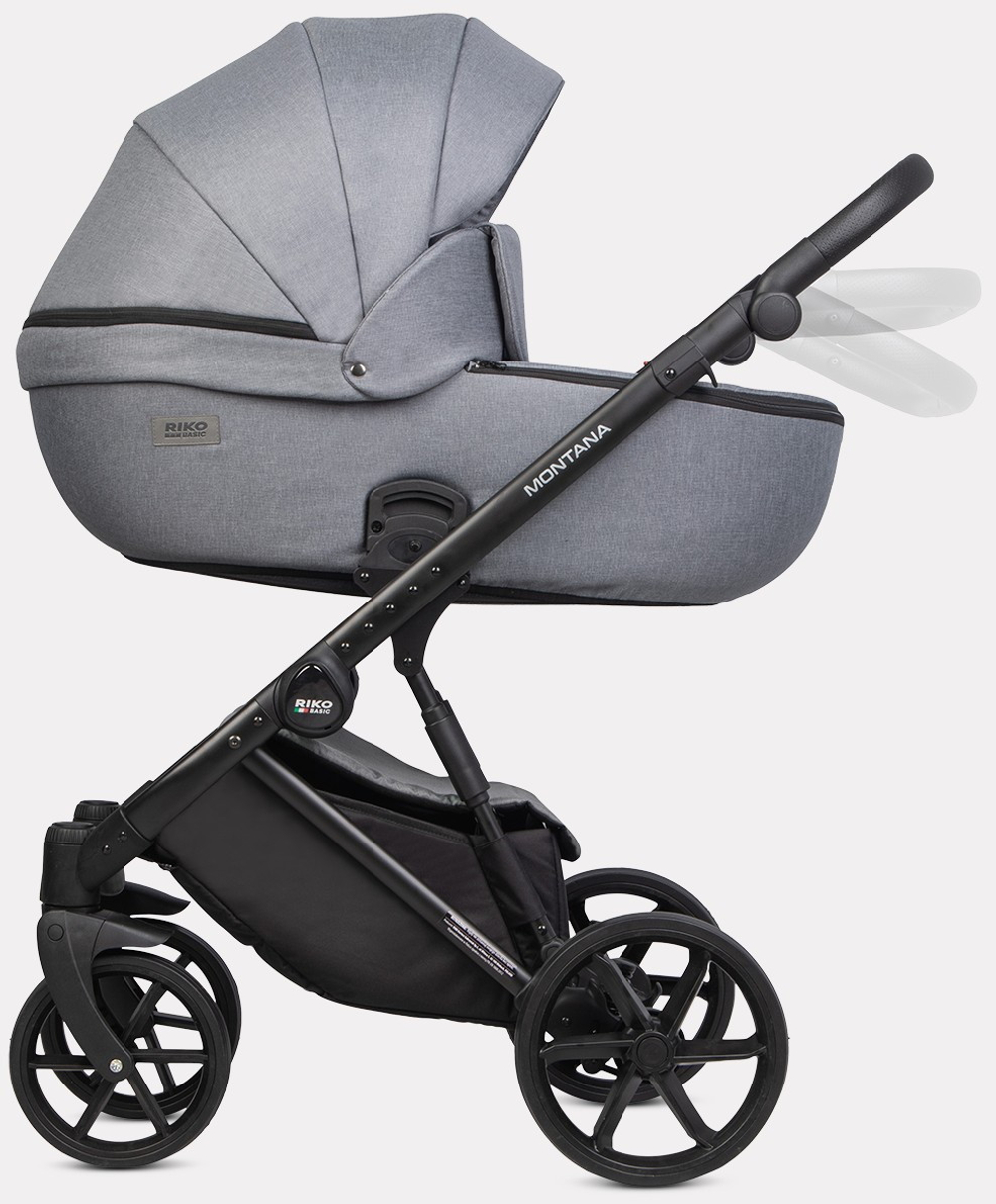 Детская коляска Riko Basic Montana 3 в 1 52 Grey (серый)