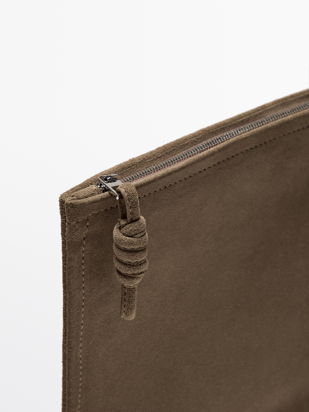 Massimo Dutti Кошелек из замши с узлом, песочный