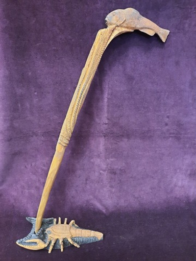 Ложка для обуви "Рыба и рак", осина