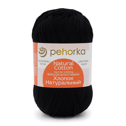 Хлопок натуральный пряжа Пехорка 100%хлопок 5 х100г/425м 002-Черный