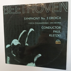 Винтажная виниловая пластинка LP Beethoven Бетховен, Czech Philharmonic Orchestra Conductor Paul Kletzki Symphony No. 3 Eroica Симфония № 3 (Чехословакия 1978)