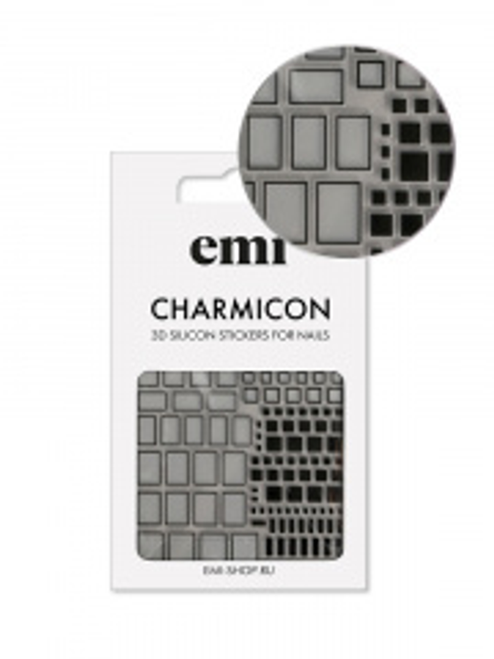 Charmicon 3D Silicone Stickers №160 Квадраты черные