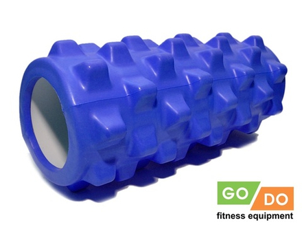 Валик ролл для фитнеса рельефный полый GO DO :LY1-31  (Синий)