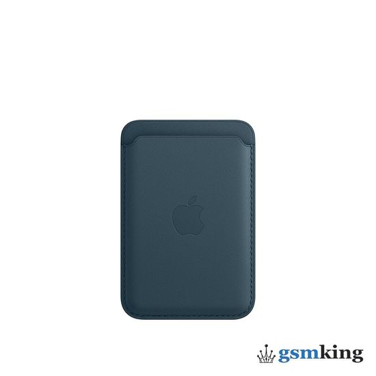 Leather Wallet MagSafe for iPhone Baltic Blue «Балтийский синий»
