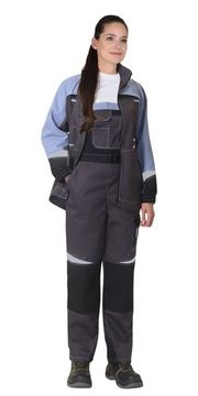 Костюм женский "Сириус-Фаворит-Мега" полукомбинезон (серый/сирень/черный)