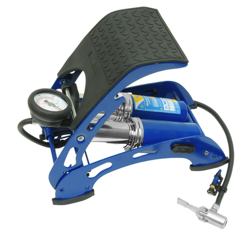 Насос ножной Kraft двойной с манометром