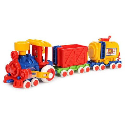 Паровозик Ромашка с 2 вагонами (Форма)