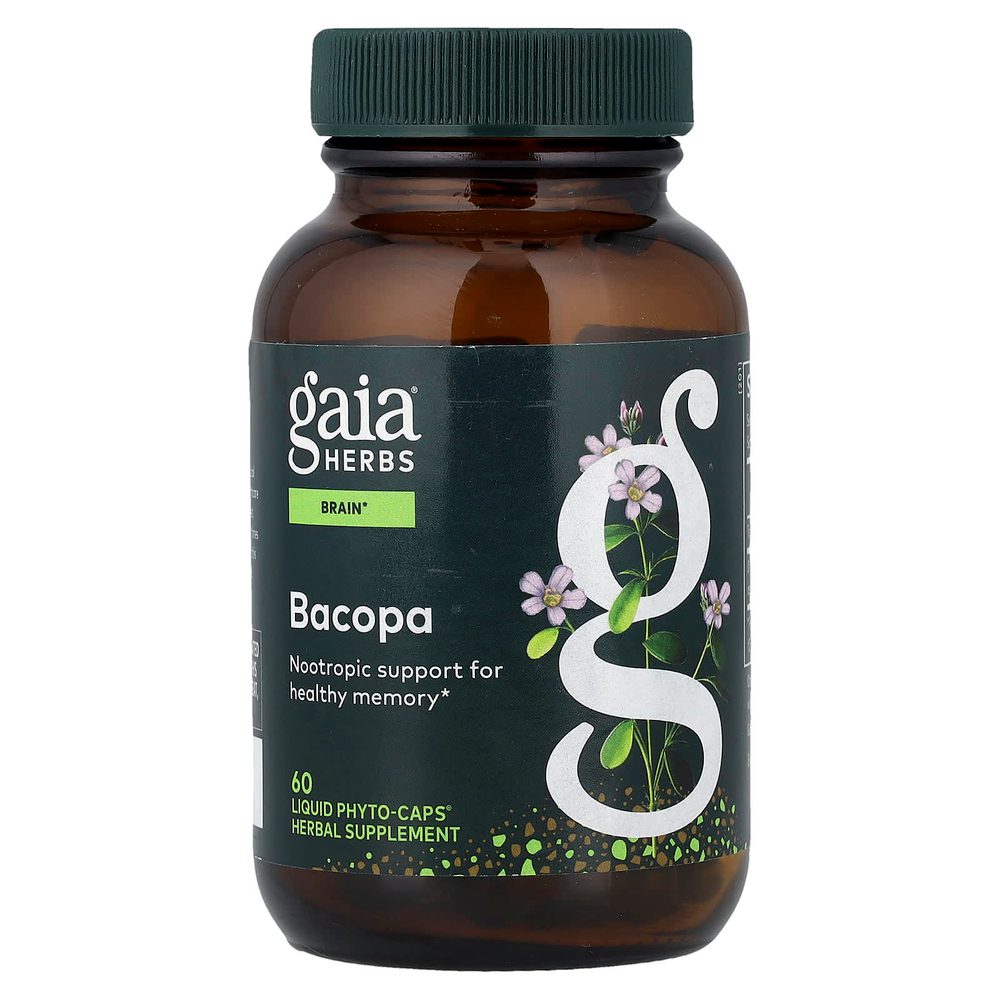 Gaia Herbs, бакопа, 60 жидк. капсул Phyto-Caps® (350 мг в 1 капсуле)