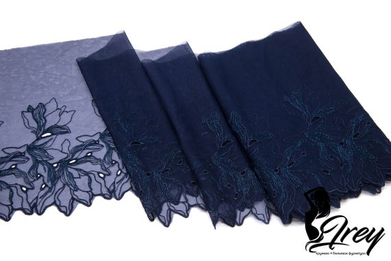 05-101 ОПТ Вышивка на неэл. сетке 25 см, темно-синий (правая)