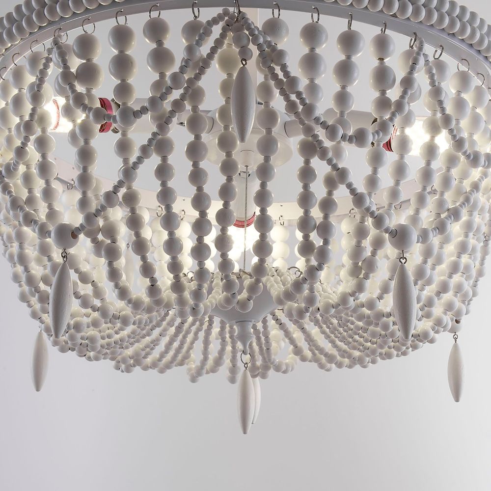 Подвесная Люстра Rh Anselme White Wood Weathered Chandelier By Imperiumloft