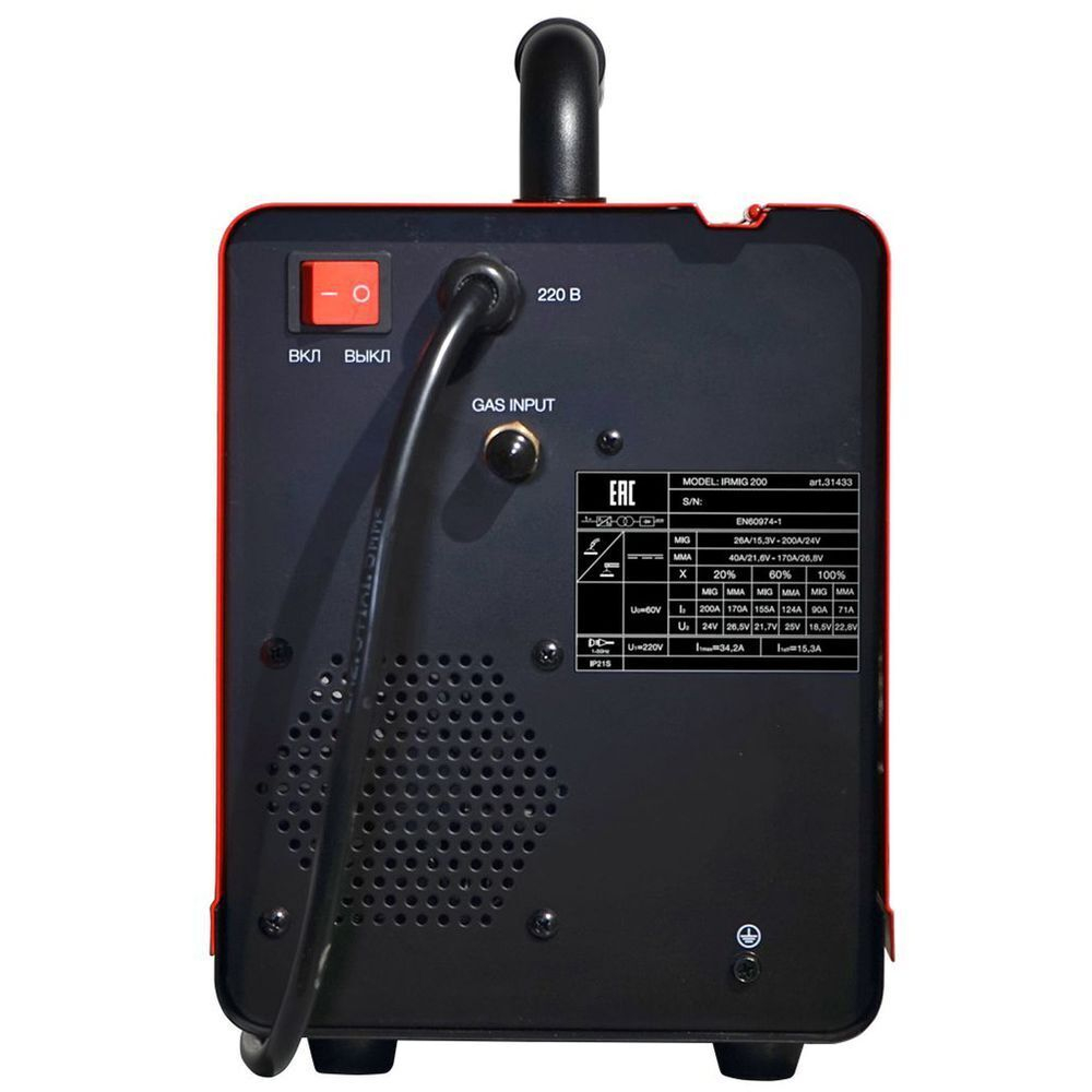Сварочный аппарат инверт, Fubag, Irmig 200, 5.7 кВт, 200 А, пров, полуавт свар, +горелFB250