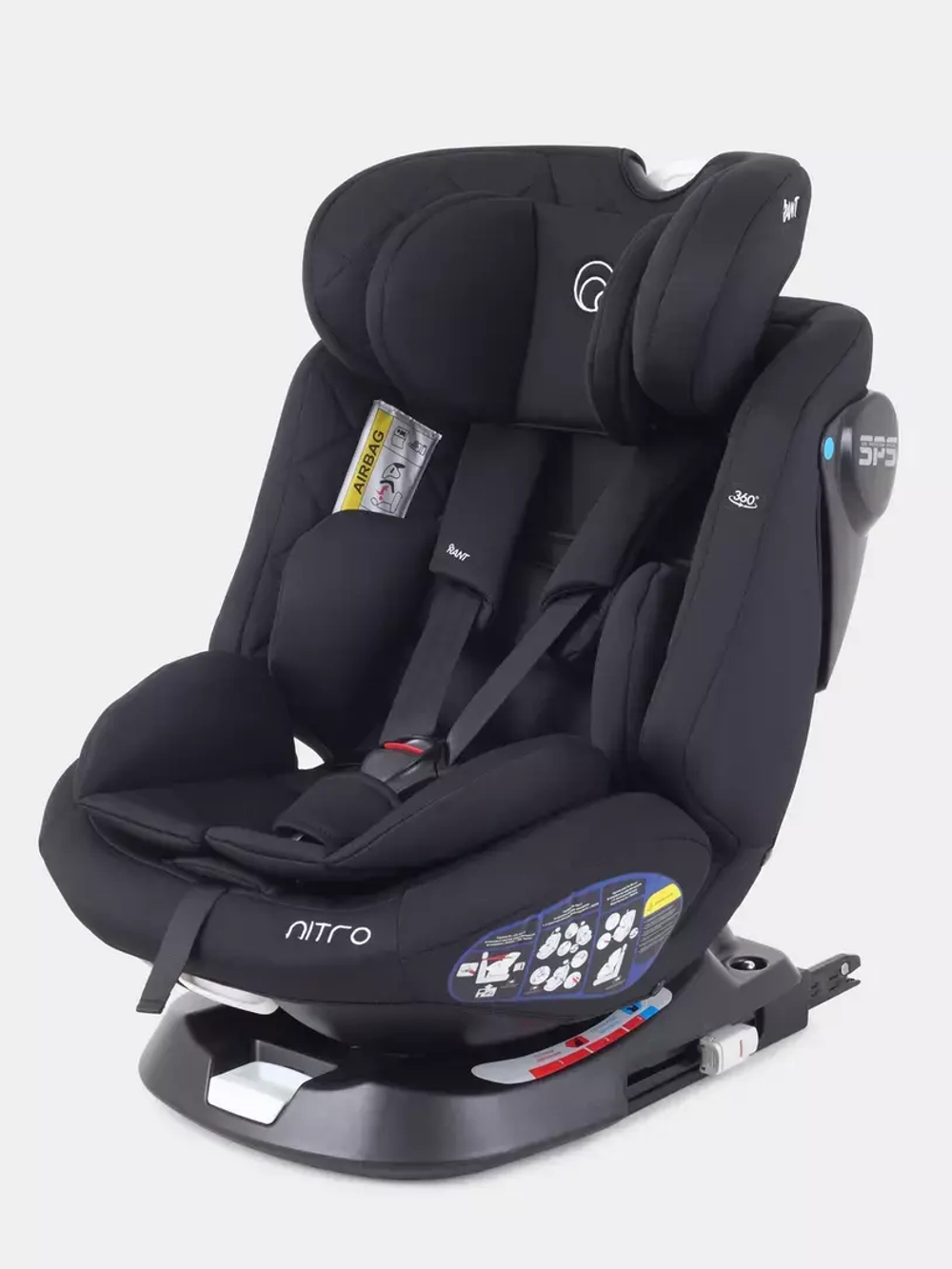 Автокресло Rant Nitro isofix 0/1/2/3 (0-36 кг) Black