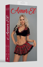 Игровой костюм дерзкой школьницы (Размер: L-XL) (Цвет: черный с красным)