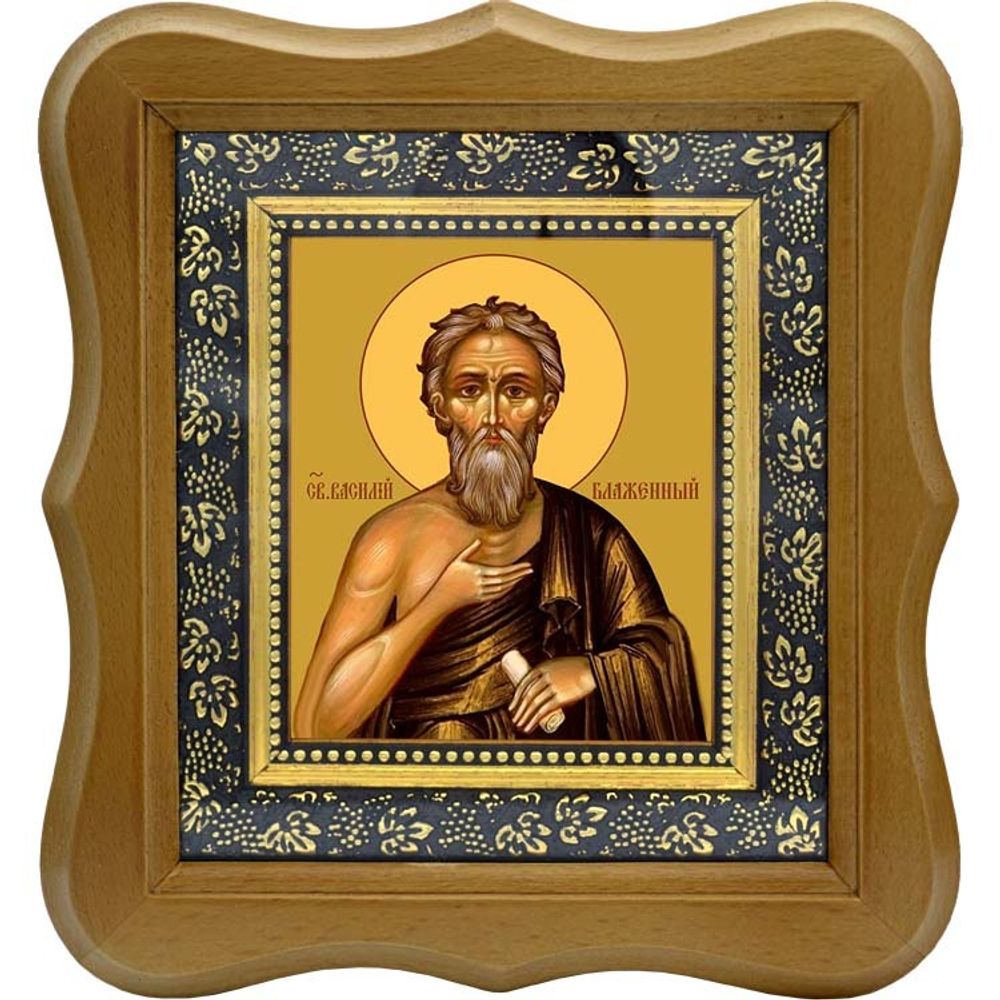 Василий Московский, Блаженный, Христа ради юродивый. Икона на холсте.