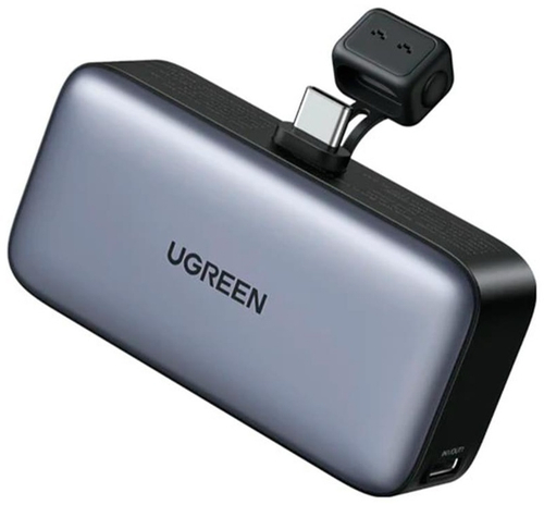Внешний аккумулятор Ugreen Power Bank with Built-in USB-C Connector & Kickstand 35338 5000 мАч серый