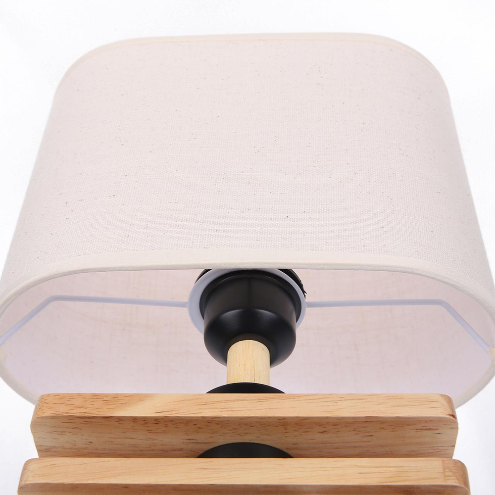 8205/1T COUNTY LN26 512 светлое дерево/бежевый, дерево/текстиль Настольная лампа E27 1*60W 220V MADERANA