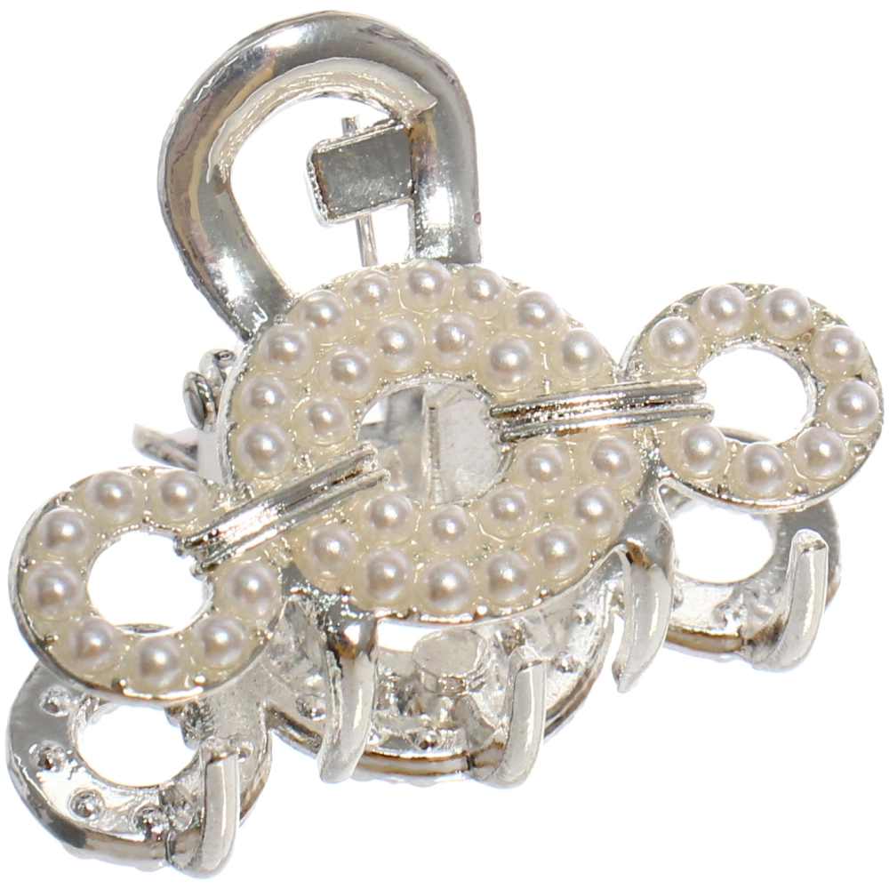 Заколка - краб для волос на блистере 1шт «PREMIUM», сокраменто, цвет серебро и золото, 2.5*2.6см