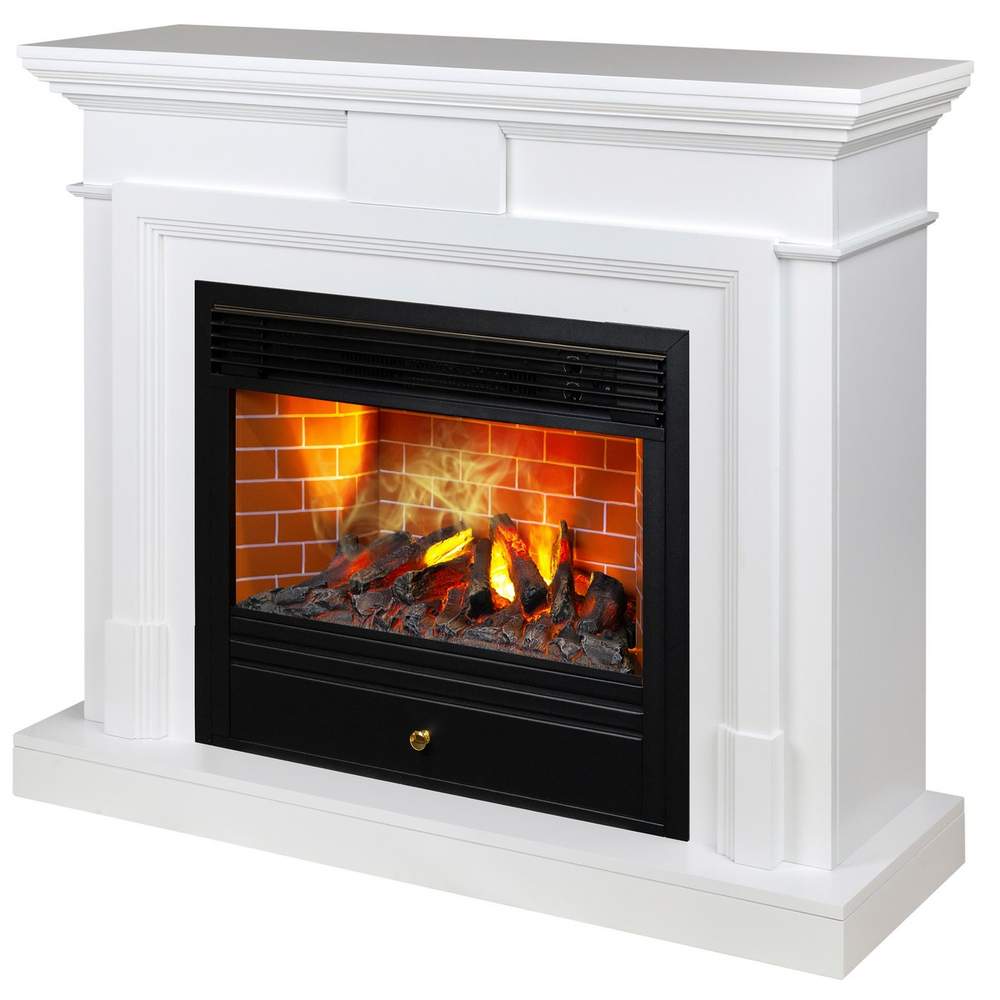 Электрокамин RealFlame Marco 25,5/26 WT белый с очагом 3D Novara