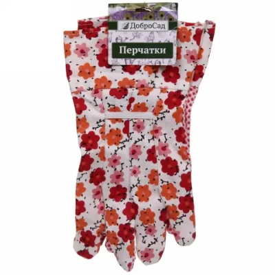 Перчатки полиэстер с полиуретановой точкой «Полянка» 9 р-р ДоброСад