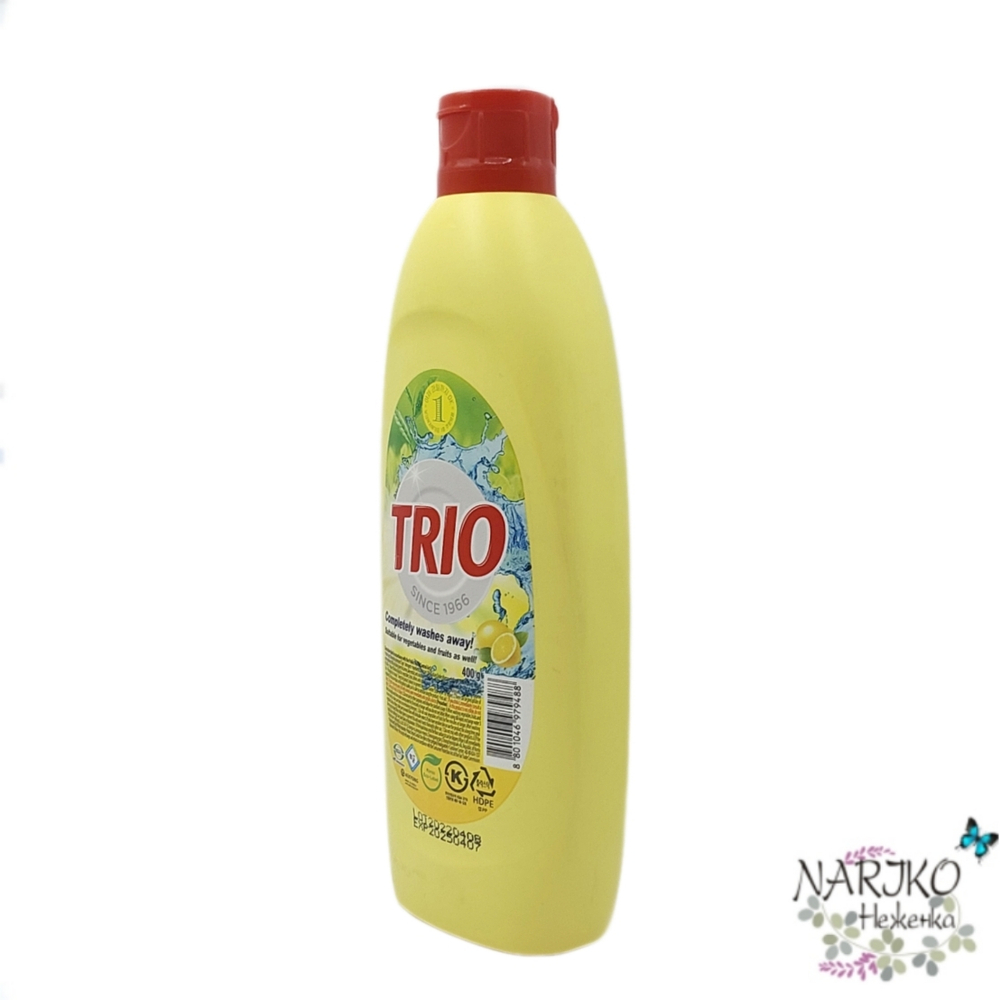 Средство для мытья посуды TRIO Лимон антибактериальное, 400 мл.