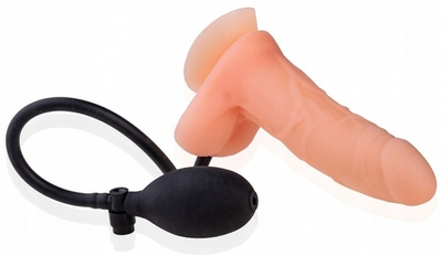 Реалистичный надувной фаллос на присоске телесного цвета /без коробки/ (Цвет: телесный)