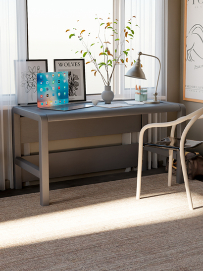 Стол компьютерный Мадейра из натуральной сосны, деревянный, серый