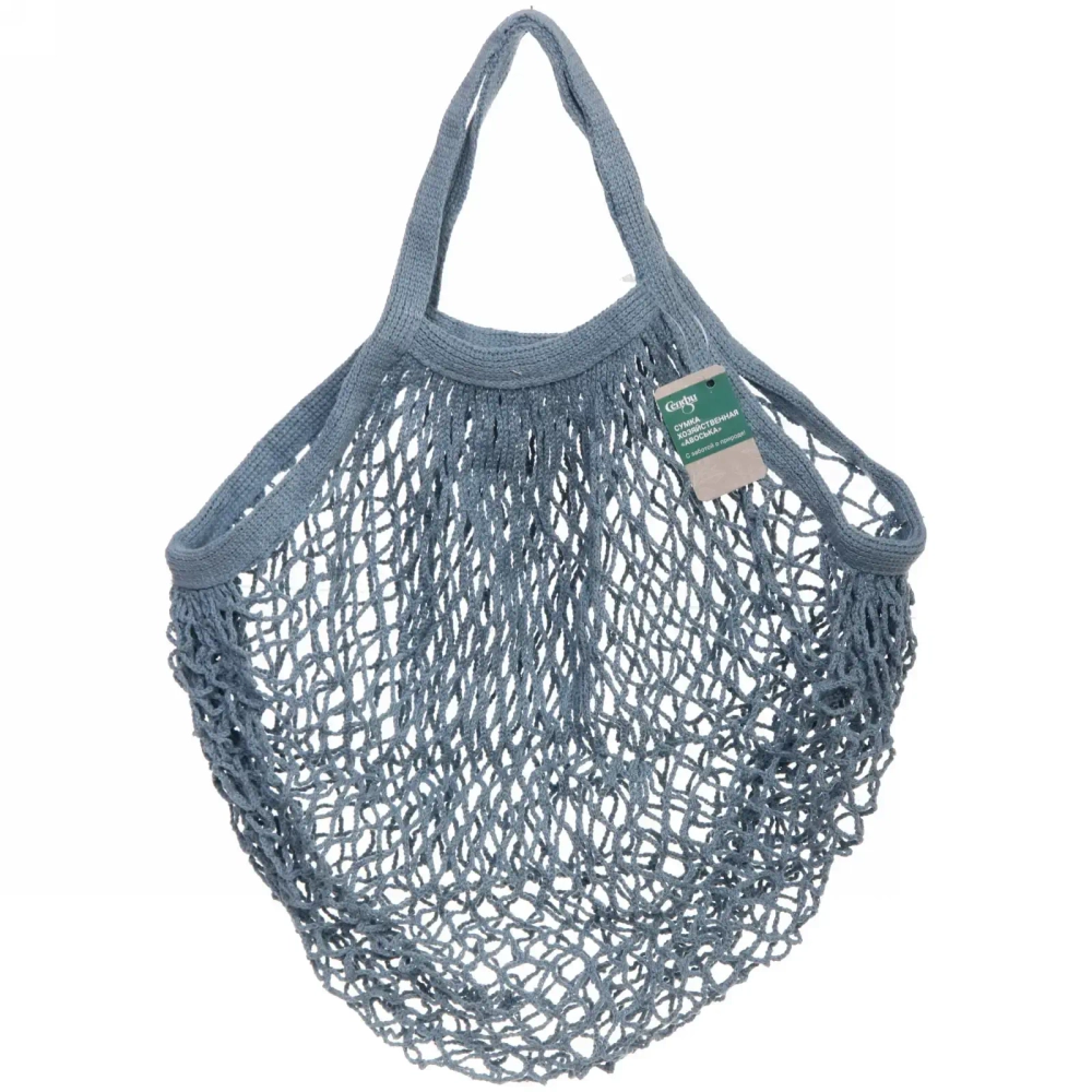 Сумка - шоппер авоська «ТРЕНДИ», цвет лазурный, 35*50см (лейбл Селфи)