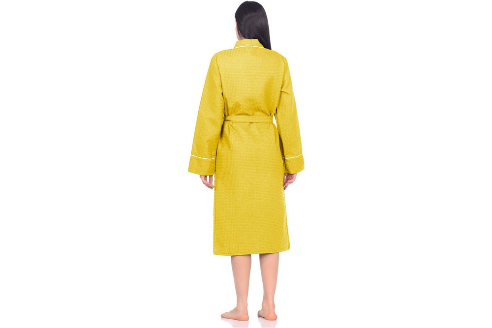Халат вафельный GoodNight с кантом 46-48 (L) желтый
