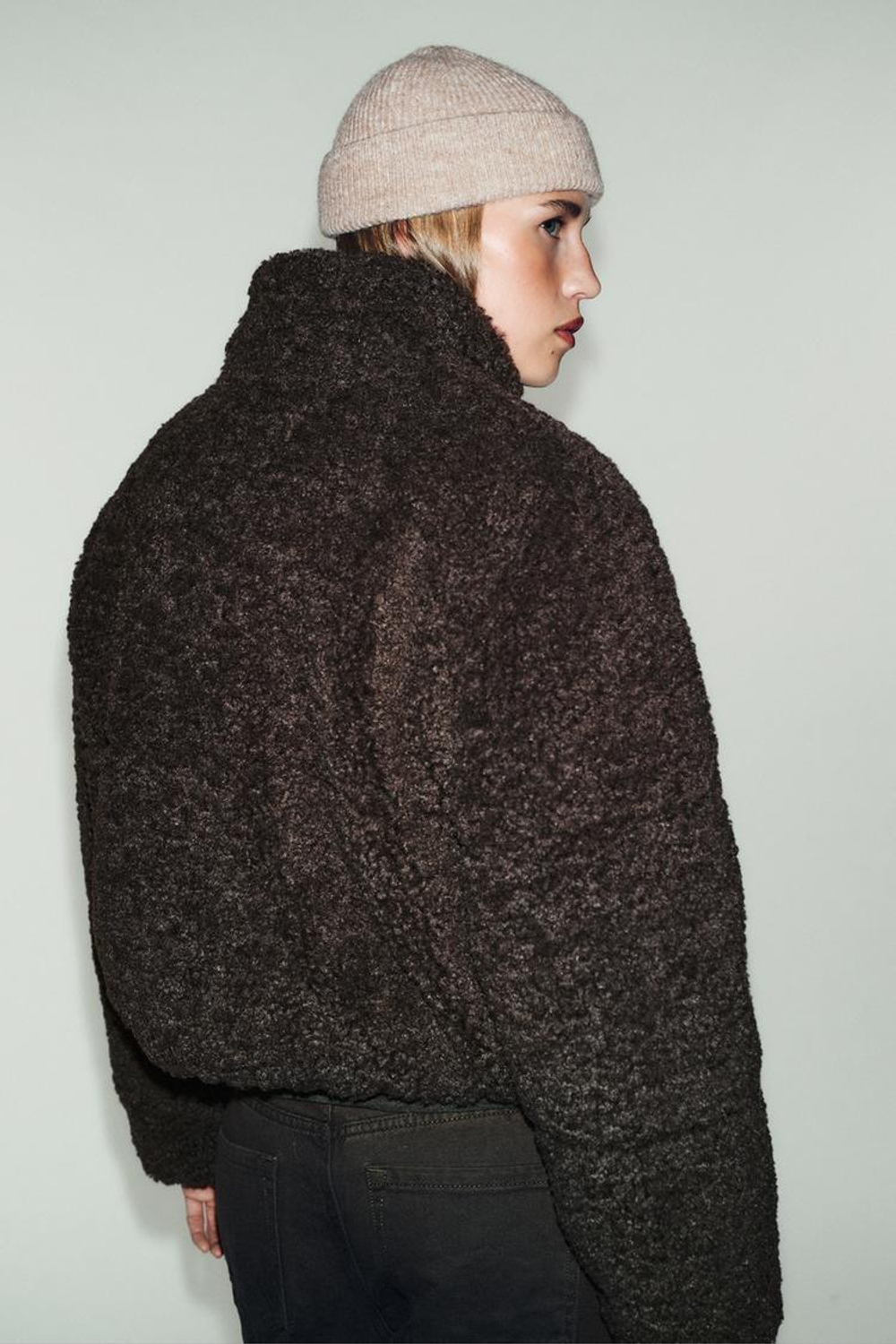 ZARA АНОРАК ИЗ ИСКУССТВЕННОГО МЕХА С ТЕРМОИЗОЛЯЦИЕЙ, КОРИЧНЕВЫЙ