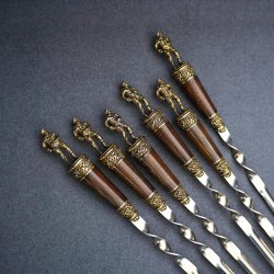 Подарочный набор шампуров "ВДВ", рукояти венге