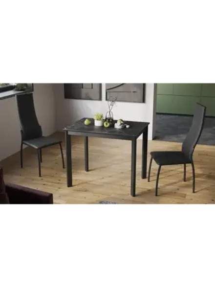 Стол кухонный Черный муар мрамор 90(130)х65х75