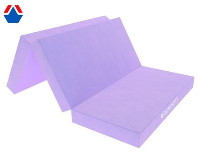 Мат спортивный складной 1000х1500х100 мм  3 сложения (вин.кожа) СИРЕНЕВЫЙ