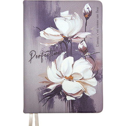 Ежедневник недат. А5 deVENTE Perfection 272 стр.,бруснично-серый ,тв.обл.,кожзам, ляссе