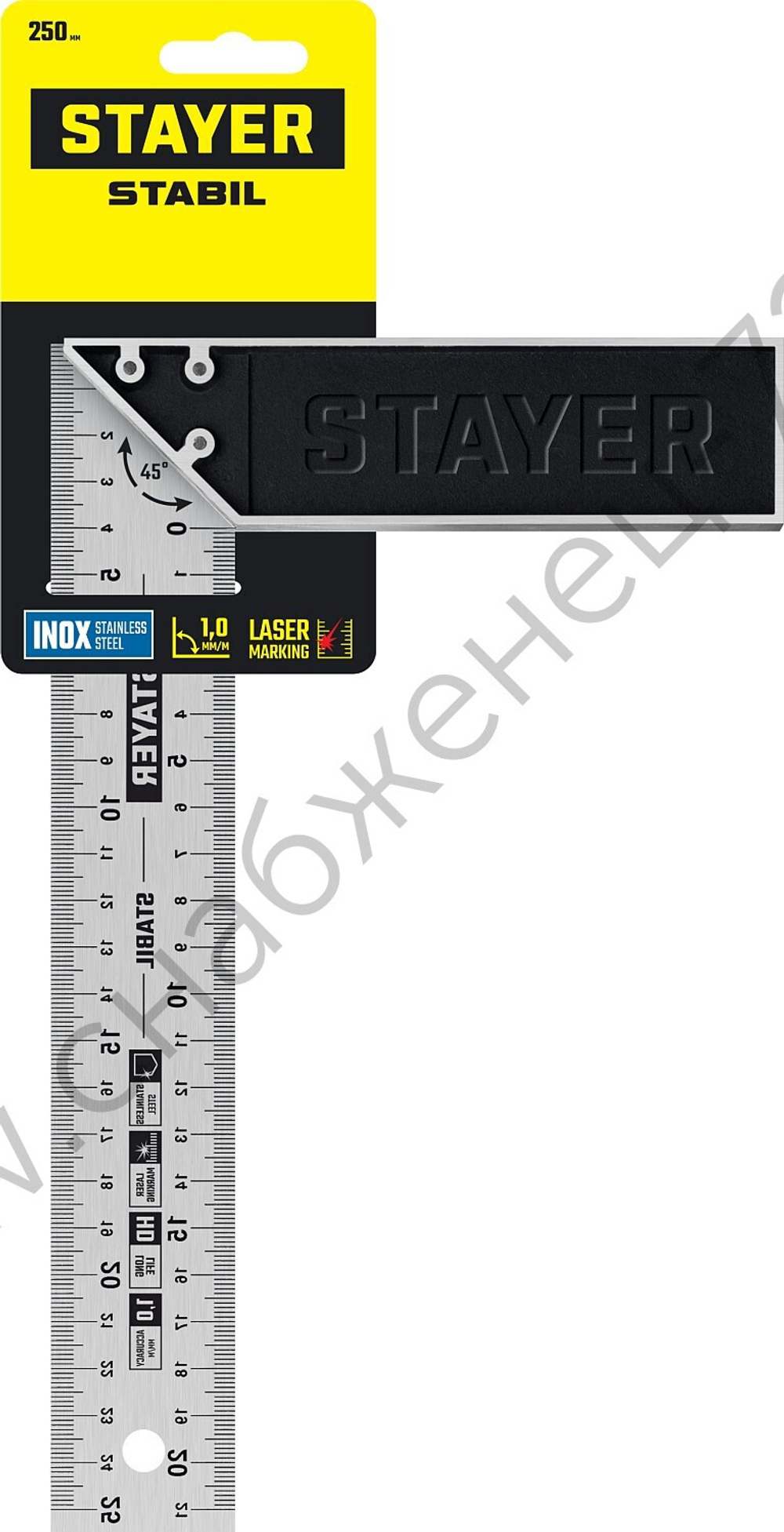 STAYER 250 мм, столярный угольник, Professional (3431-25)