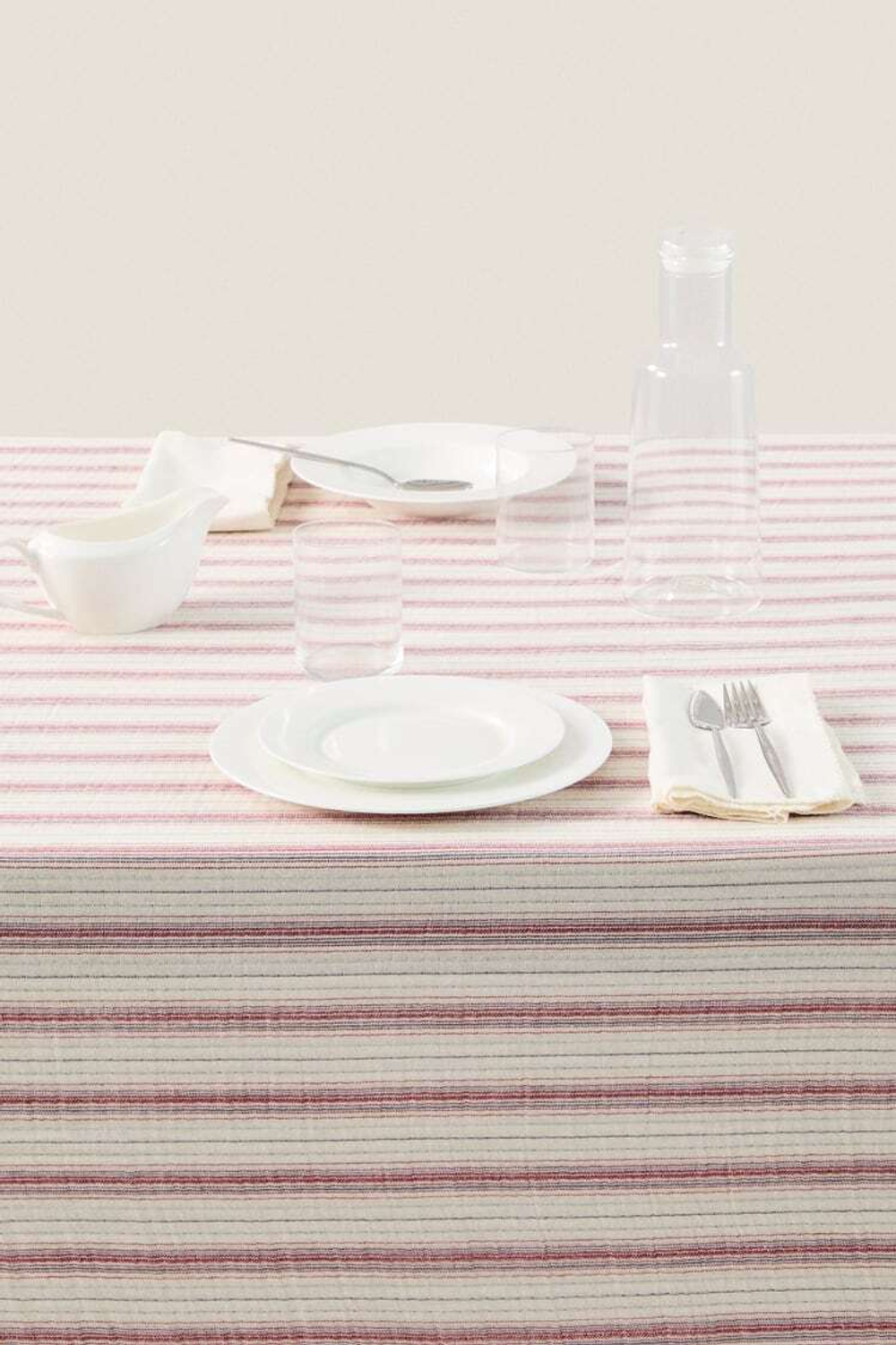 ZARA HOME ХЛОПЧАТОБУМАЖНАЯ МУСЛИНОВАЯ СКАТЕРТЬ,  СИНИЙ