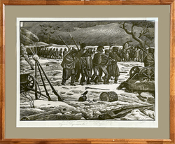 Харламов С.М. (род. 1942) . Отступление французов (в 1812 году). Линогравюра, 1987.