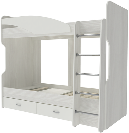 Двухъярусная кровать КарИВи Мийа 2 Белое Дерево Белый