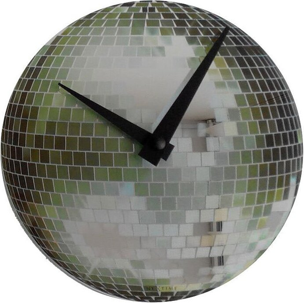 Настенные часы NeXtime Disco, стекло, 30 см, зелёные